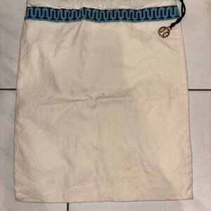 Tory Burch Dust Bag with Blue Pattern and Emblem